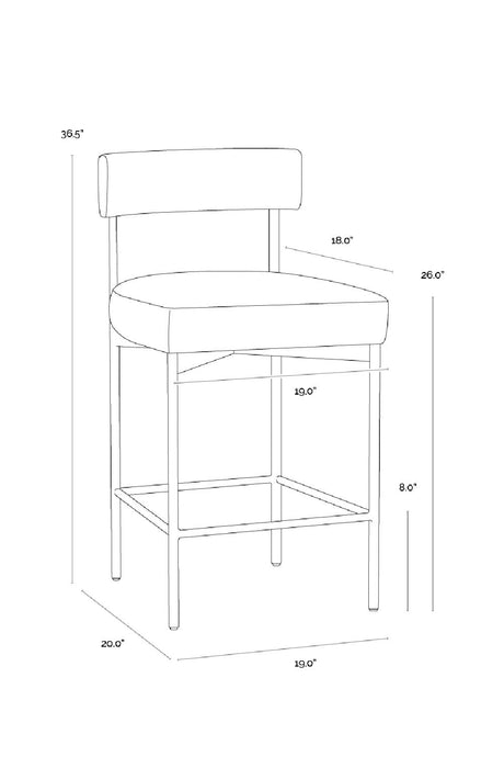 Modern European furniture - Low Back Fabric Counter Stool - www.oroa.com