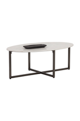 Modern European furniture - White Oval Marble Coffee Table - www.oroa.com