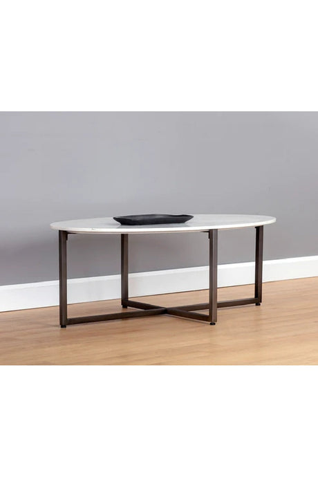 Modern European furniture - White Oval Marble Coffee Table - www.oroa.com
