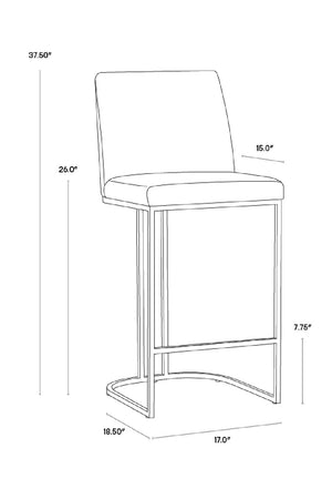 Modern European furniture - Cantilevered Fabric Counter Stool - www.oroa.com