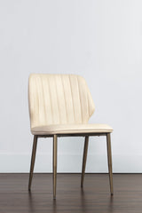 Modern European furniture - Channeled Leather Look Dining Chairs (2) - www.oroa.com