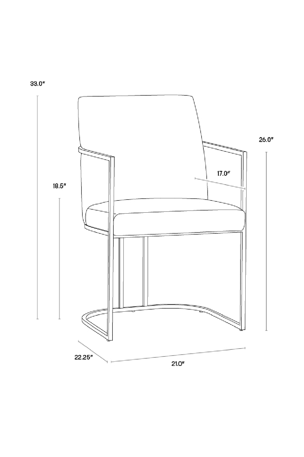   Modern European furniture - Antique Brass Framed Dining Armchair - www.oroa.com | Oroa.com