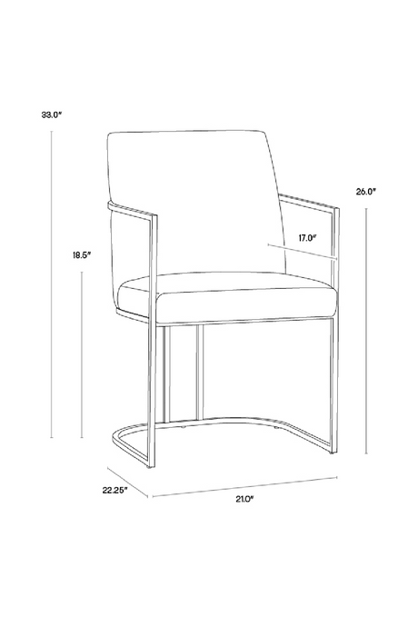 Modern European furniture - Antique Brass Framed Dining Armchair - www.oroa.com