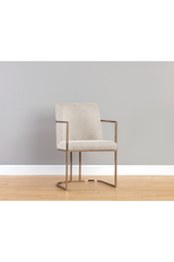 Modern European furniture - Antique Brass Framed Dining Armchair - www.oroa.com