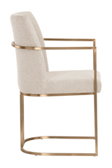 Modern European furniture - Antique Brass Framed Dining Armchair - www.oroa.com