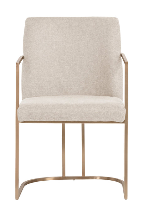 Modern European furniture - Antique Brass Framed Dining Armchair - www.oroa.com