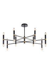 Modern European furniture - Black Tubes 16-Light Chandelier - www.oroa.com