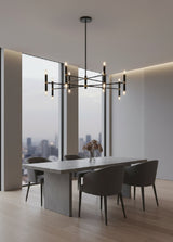 Modern European furniture - Black Tubes 16-Light Chandelier - www.oroa.com