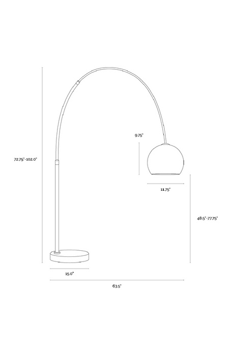 Modern European furniture - Arched Iron Floor Lamp - www.oroa.com