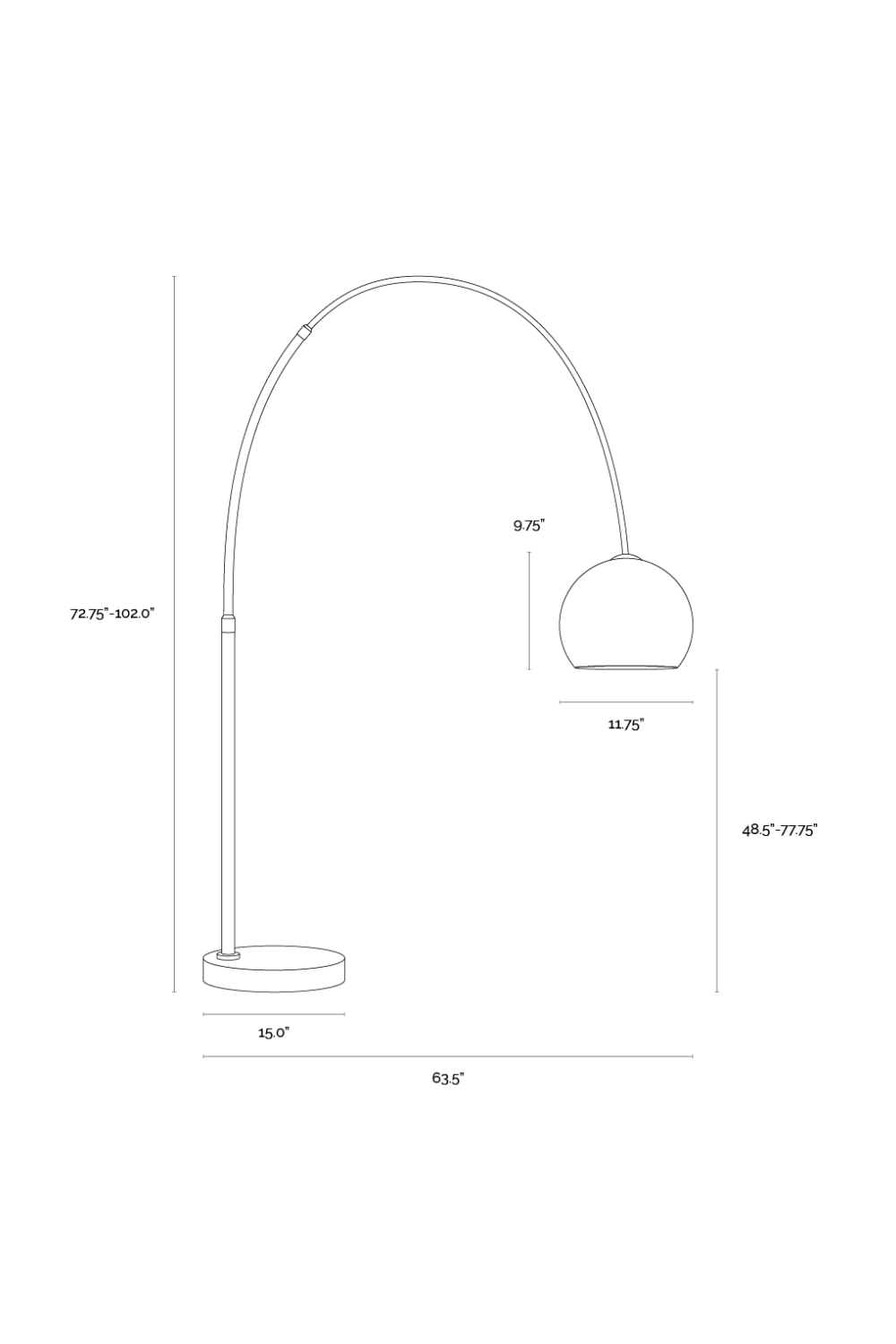 Arched Iron Floor Lamp | Splendido Vern