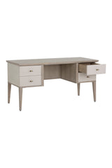 Modern European furniture - Cream Shagreen 4-Drawer Desk - www.oroa.com