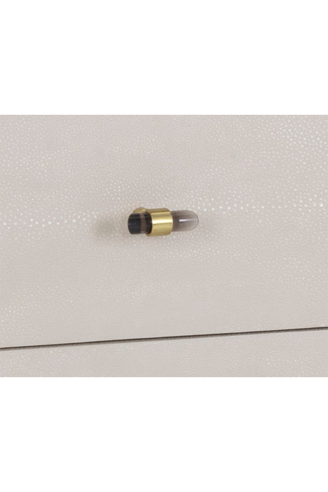 Modern European furniture - Cream Shagreen 4-Drawer Desk - www.oroa.com