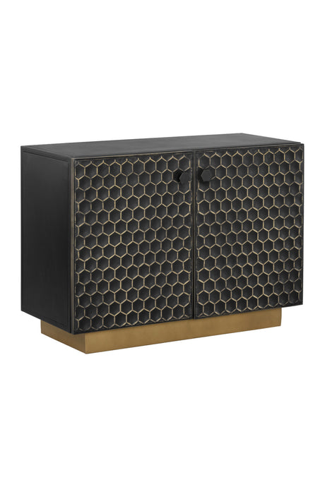 Modern European furniture - Black Iron Honeycomb Pattern Sideboard - www.oroa.com