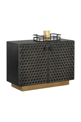 Modern European furniture - Black Iron Honeycomb Pattern Sideboard - www.oroa.com