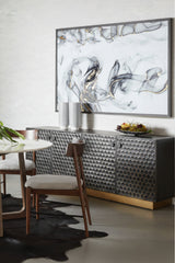 Modern European furniture - Black Iron Honeycomb Pattern Sideboard - www.oroa.com