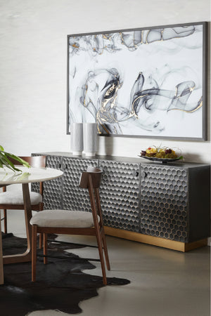   Modern European furniture - Black Iron Honeycomb Pattern Sideboard - www.oroa.com | Oroa.com