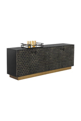 Modern European furniture - Black Iron Honeycomb Pattern Sideboard - www.oroa.com