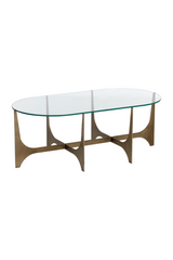 Modern European furniture - Oval Clear Glass Coffee Table - www.oroa.com