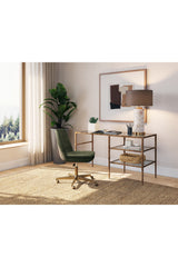 Modern European furniture - Glass 2-Shelf Desk - www.oroa.com