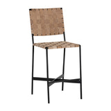 Weaved Suede Leather Counter Stool | Splendido Omari