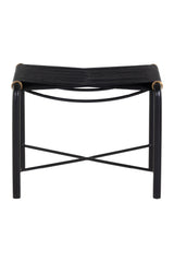 Modern European furniture - Black Leather Cord Stool - www.oroa.com