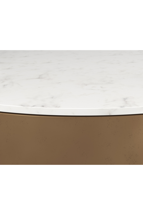 Modern European furniture - Round White Marble Coffee Table - www.oroa.com