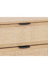 Modern European furniture - Black Oak Nightstand with Rattan Drawers - www.oroa.com