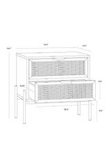 Modern European furniture - Black Oak Nightstand with Rattan Drawers - www.oroa.com