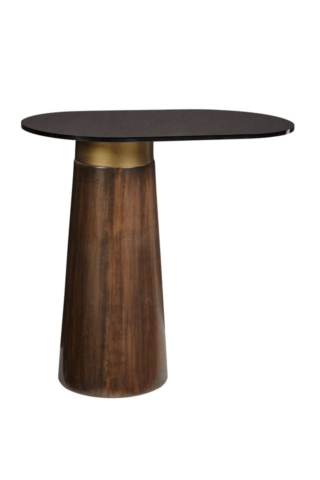 Modern European furniture - Black Glass Oval Side Table - www.oroa.com