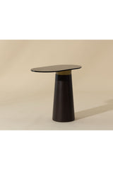 Modern European furniture - Black Glass Oval Side Table - www.oroa.com