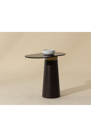   Modern European furniture - Black Glass Oval Side Table - www.oroa.com | Oroa.com