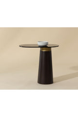 Modern European furniture - Black Glass Oval Side Table - www.oroa.com