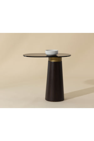   Modern European furniture - Black Glass Oval Side Table - www.oroa.com | Oroa.com
