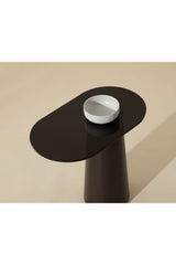 Modern European furniture - Black Glass Oval Side Table - www.oroa.com