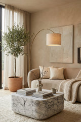 Modern European furniture - Square Marble-Inspired Coffee Table - www.oroa.com