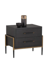 Modern European furniture - Acacia Veneer 2-Drawer Nightstand - www.oroa.com