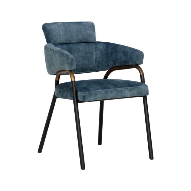 Blue Fabric Dining Armchair by Splendido Sharqui Dining Chair, alternate view 2