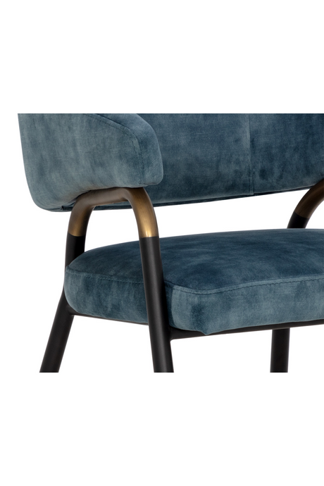 Modern European furniture - Blue Fabric Dining Armchair - www.oroa.com