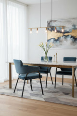 Modern European furniture - Blue Fabric Dining Armchair - www.oroa.com