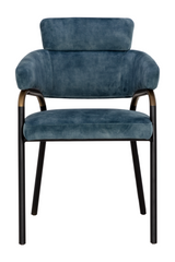 Modern European furniture - Blue Fabric Dining Armchair - www.oroa.com