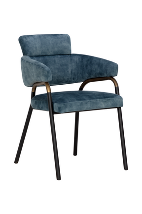 Blue Fabric Dining Armchair by Splendido Sharqui Dining Chair