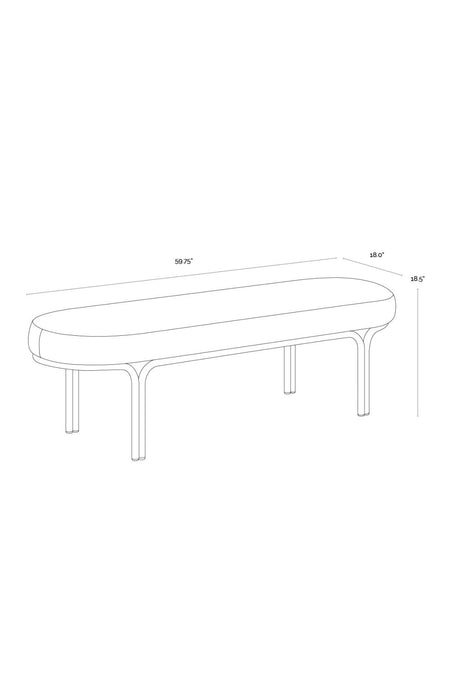 Modern European furniture - Oval Upholstered Bench - www.oroa.com