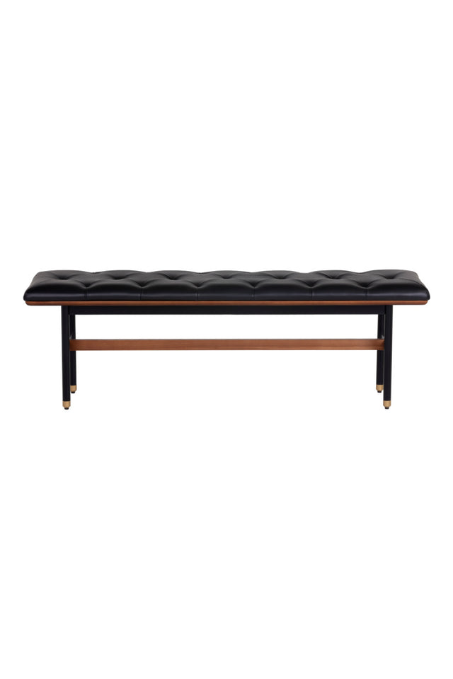 Black Leather Look Bench | Splendido Staten | Oroa.com