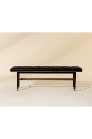 Black Leather Look Bench | Splendido Staten | Oroa.com