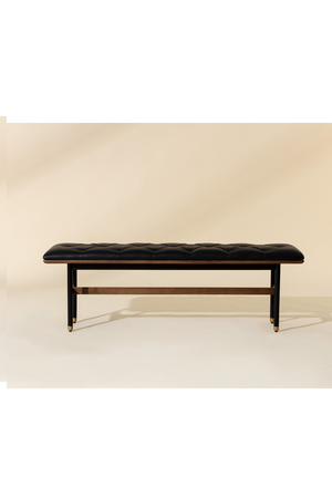 Black Leather Look Bench | Splendido Staten | Oroa.com