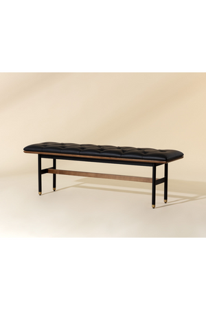 Black Leather Look Bench | Splendido Staten | Oroa.com
