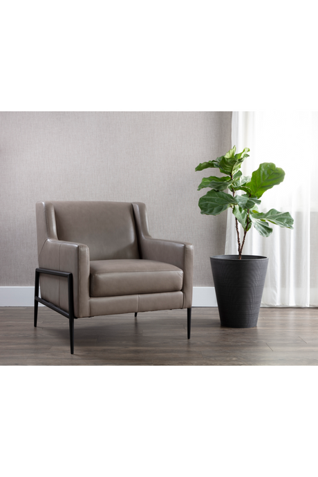 Gray Leather Modern Lounge Chair | Splendido Talula