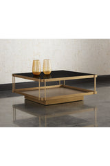 Modern European furniture - Square Black Glass Coffee Table - www.oroa.com