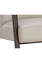 Modern European furniture - Light Gray Leather Lounge Chair - www.oroa.com