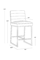 Modern European furniture - Modern Channel-Tufted Counter Stool - www.oroa.com